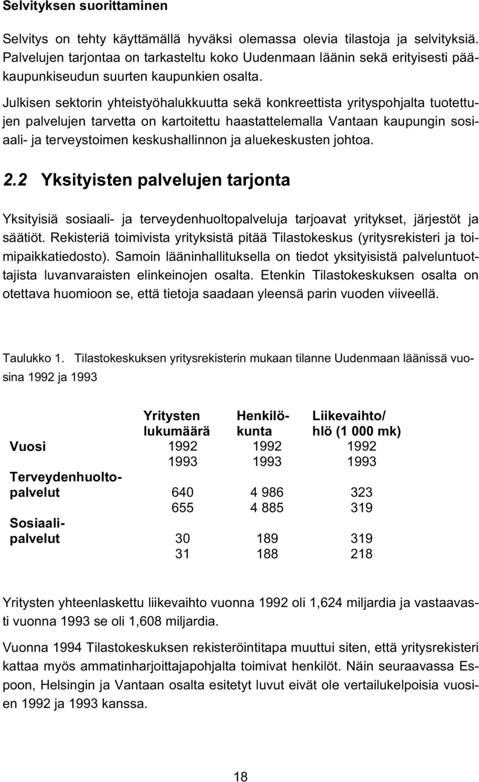 Julkisen sektorin yhteistyöhalukkuutta sekä konkreettista yrityspohjalta tuotettujen palvelujen tarvetta on kartoitettu haastattelemalla Vantaan kaupungin sosiaali- ja terveystoimen keskushallinnon