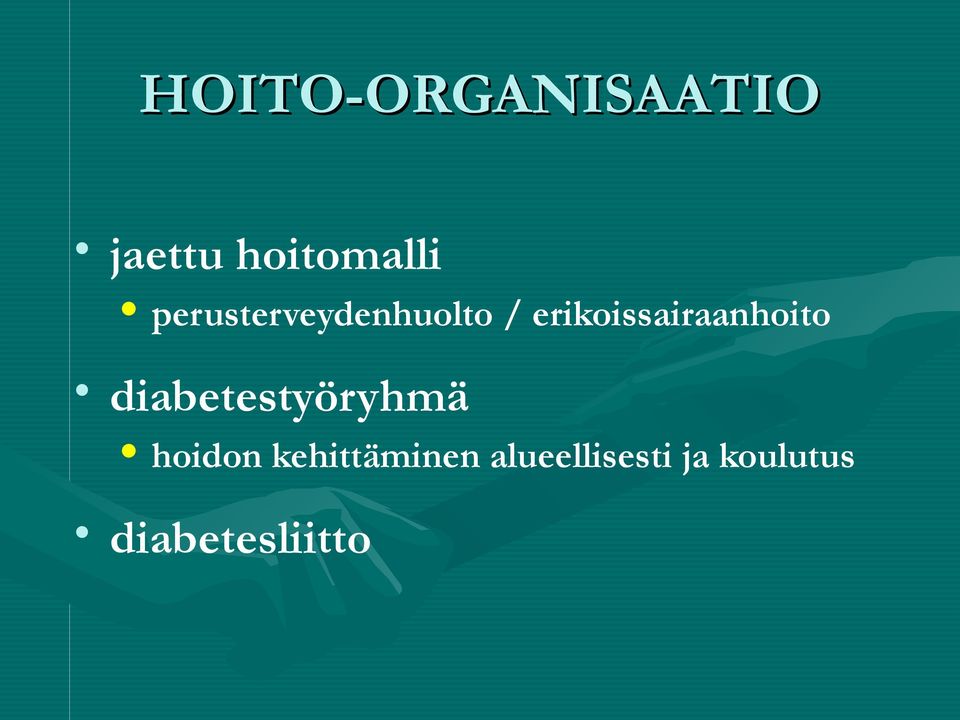 erikoissairaanhoito diabetestyöryhmä