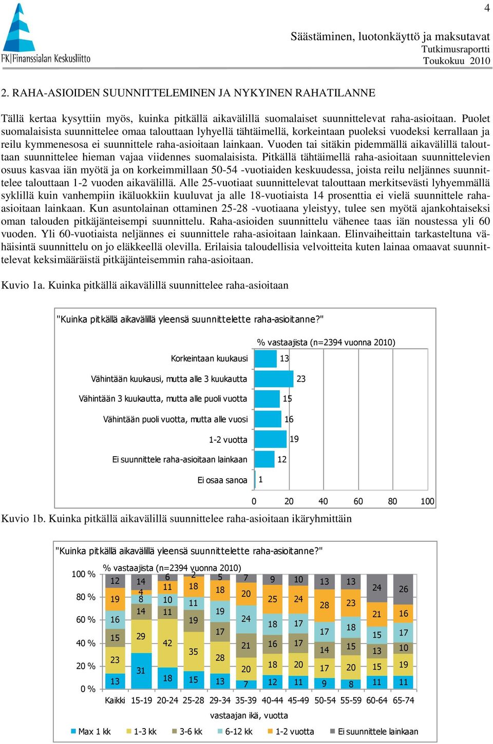 Vuoden tai sitäkin pidemmällä aikavälillä talouttaan suunnittelee hieman vajaa viidennes suomalaisista.