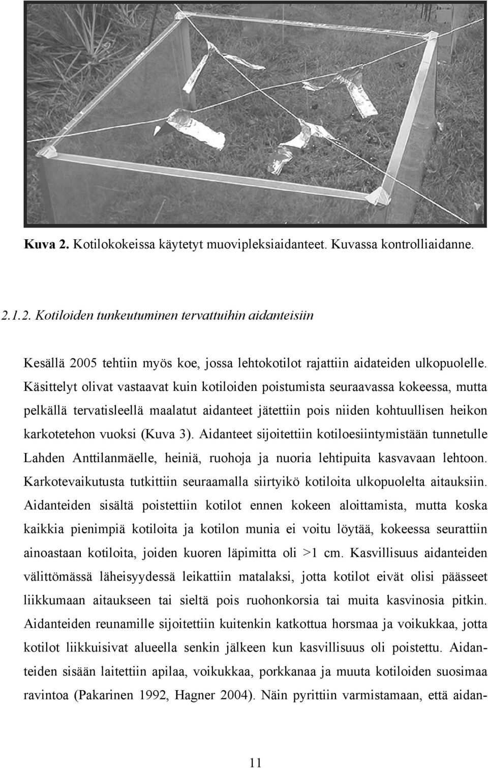 Aidanteet sijoitettiin kotiloesiintymistään tunnetulle Lahden Anttilanmäelle, heiniä, ruohoja ja nuoria lehtipuita kasvavaan lehtoon.