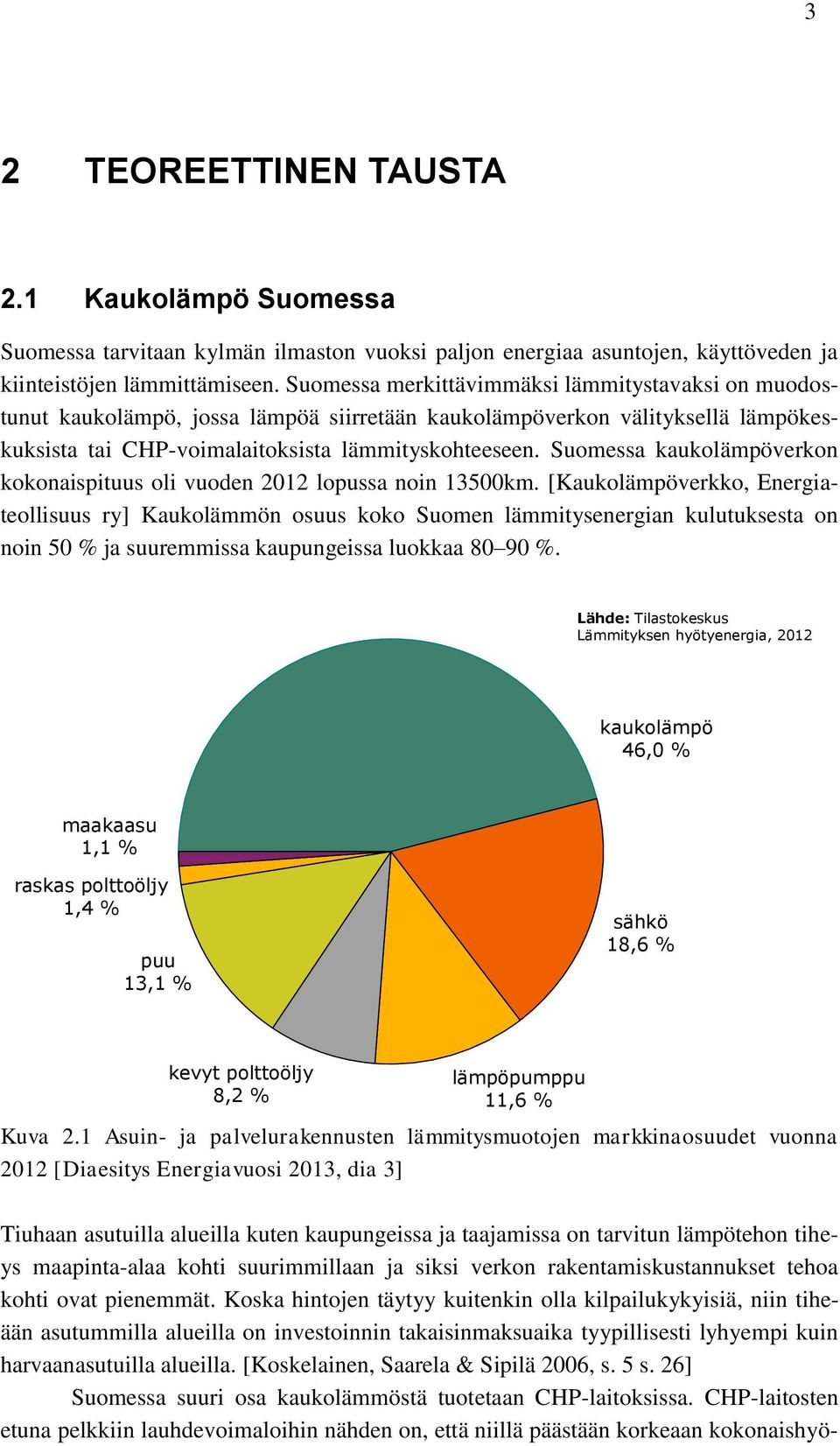 Suomessa kaukolämpöverkon kokonaispituus oli vuoden 2012 lopussa noin 13500km.