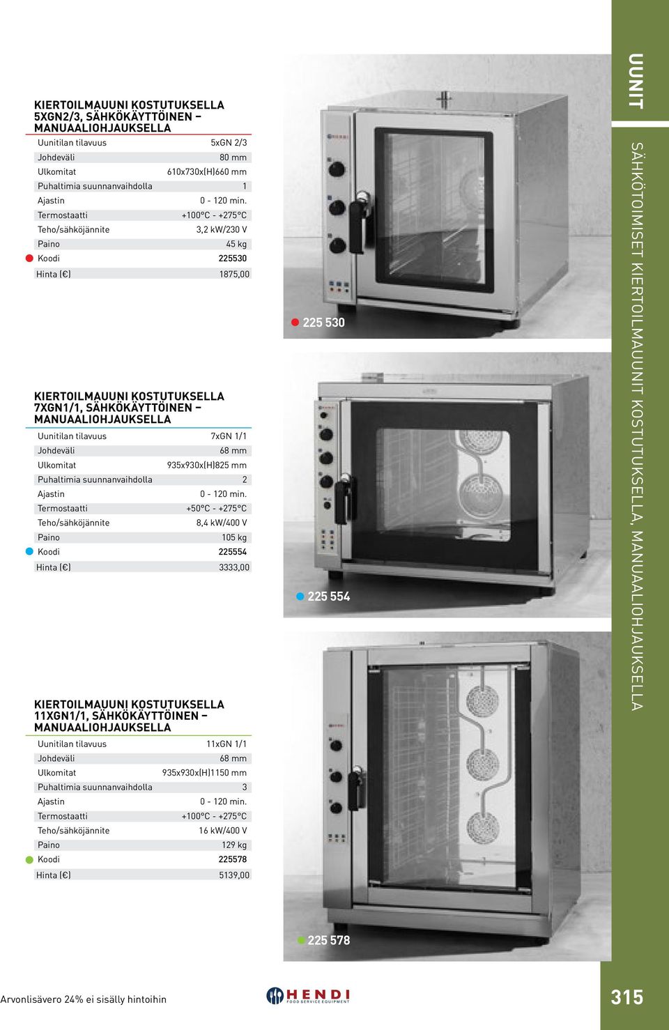 +100 C - +275 C 3,2 kw/230 V 45 kg Koodi 225530 Hinta ( ) 1875,00 Uunitilan tilavuus 7xGN 1/1 68 935x930x(H)825 Ajastin 0-120 min.