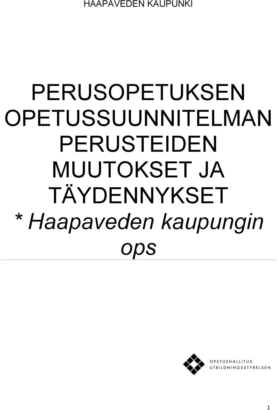 OPETUSSUUNNITELMAN