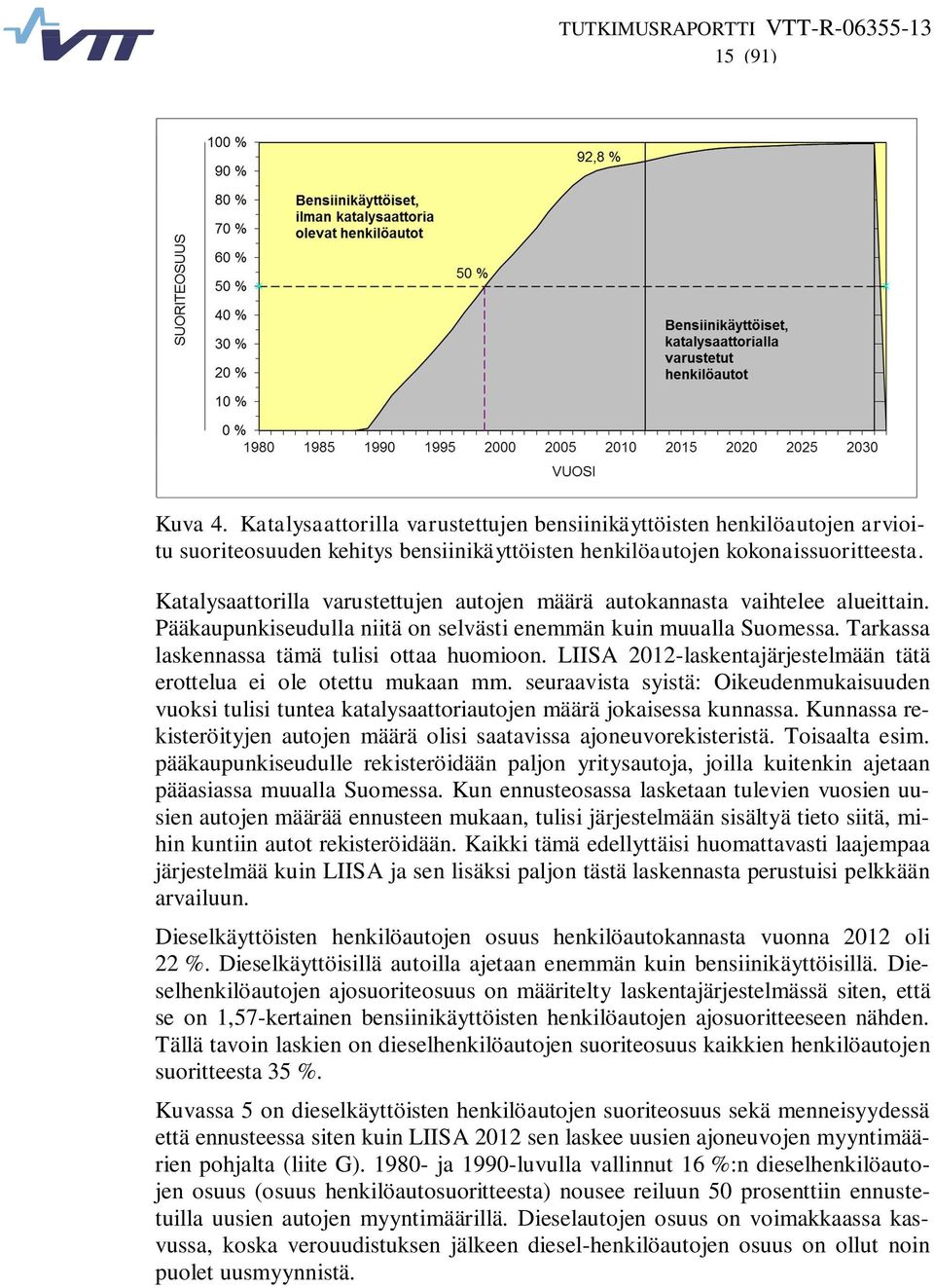 LIISA 2012-laskentajärjestelmään tätä erottelua ei ole otettu mukaan mm. seuraavista syistä: Oikeudenmukaisuuden vuoksi tulisi tuntea katalysaattoriautojen määrä jokaisessa kunnassa.