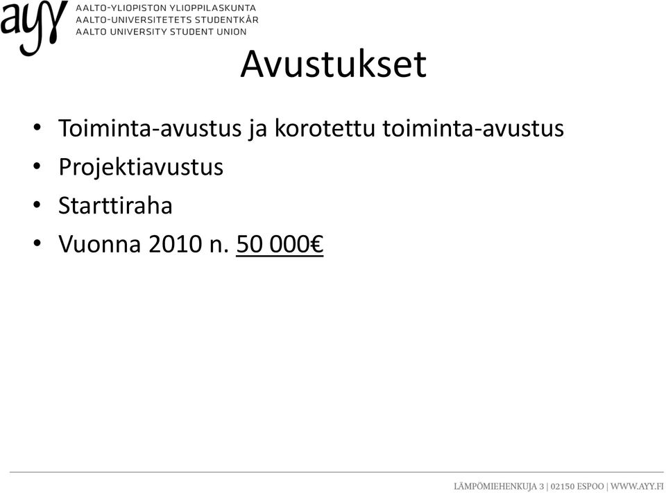 korotettu toiminta-avustus