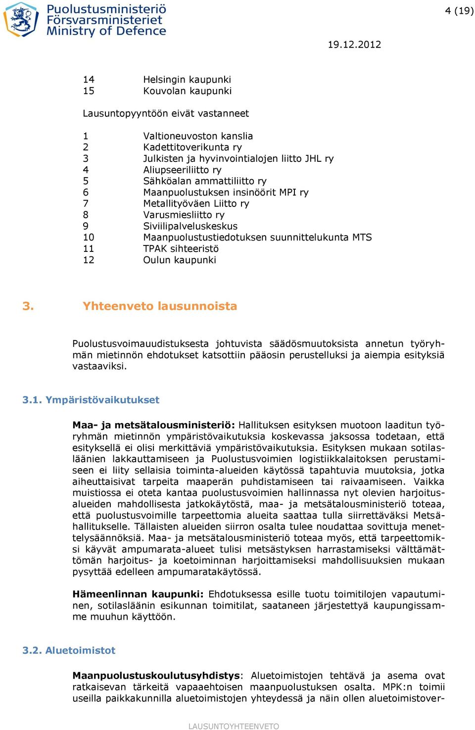 sihteeristö 12 Oulun kaupunki 3.