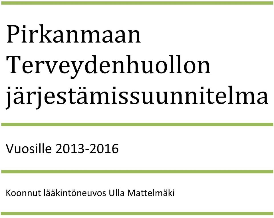 järjestämissuunnitelma