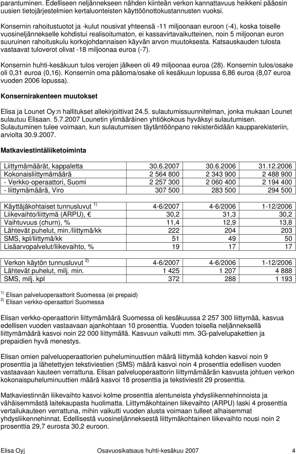 suuruinen rahoituskulu korkojohdannaisen käyvän arvon muutoksesta. Katsauskauden tulosta vastaavat tuloverot olivat -18 miljoonaa euroa (-7).