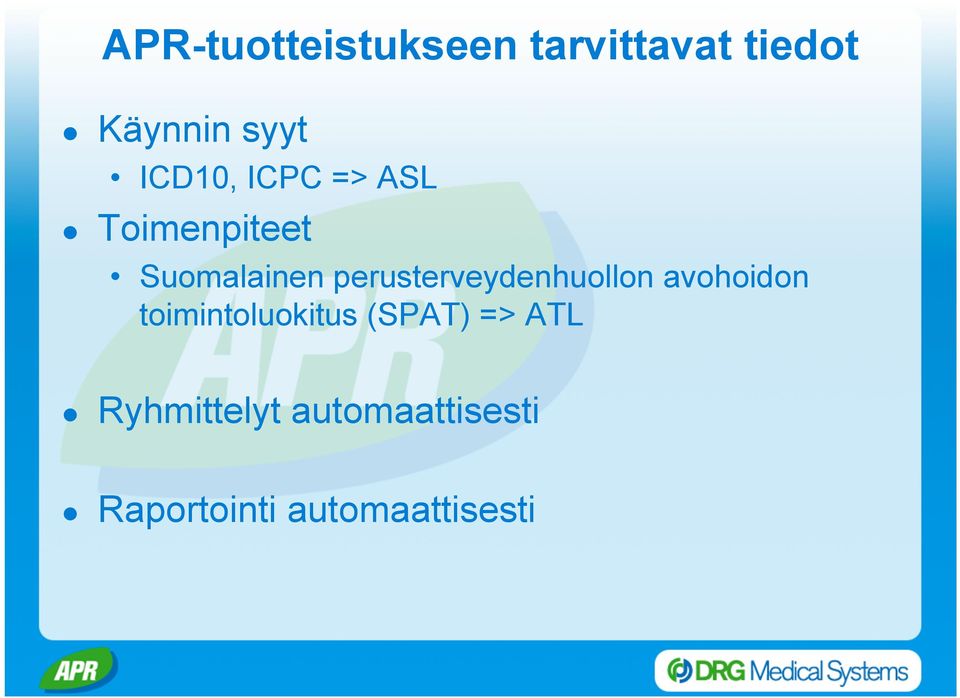 perusterveydenhuollon avohoidon toimintoluokitus