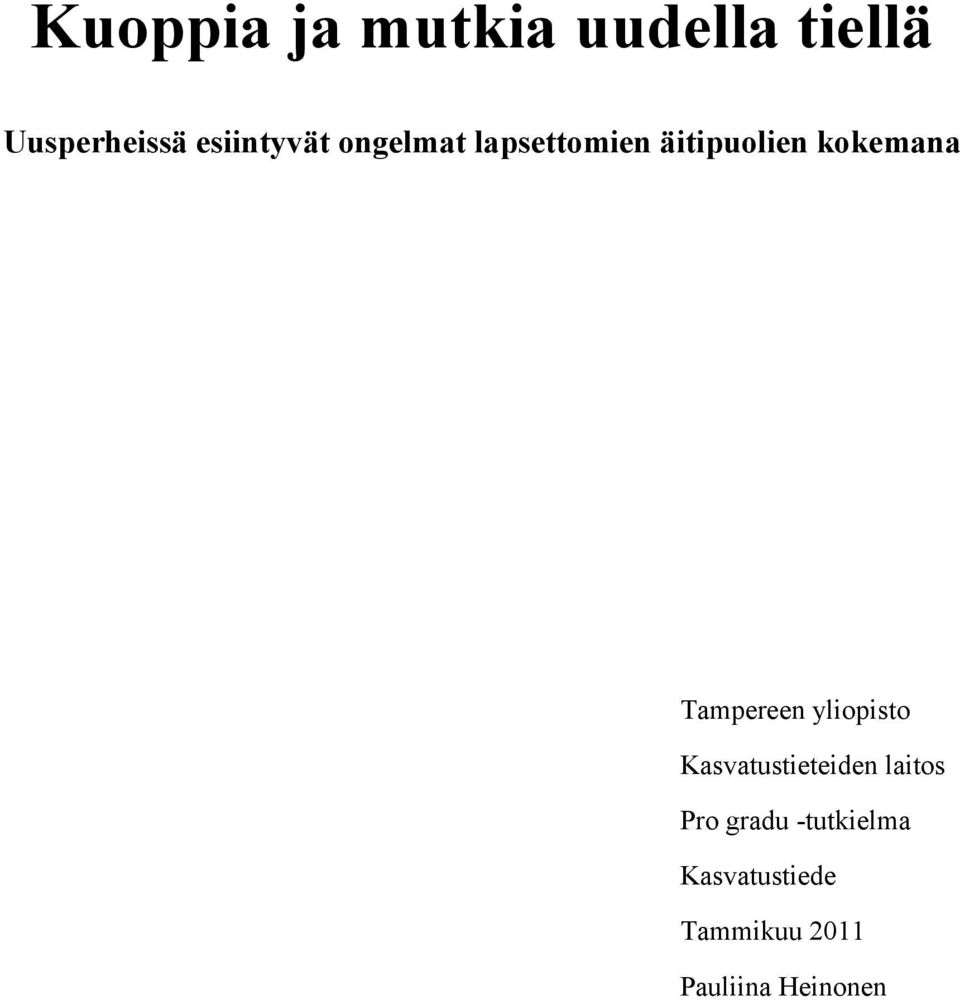 kokemana Tampereen yliopisto Kasvatustieteiden