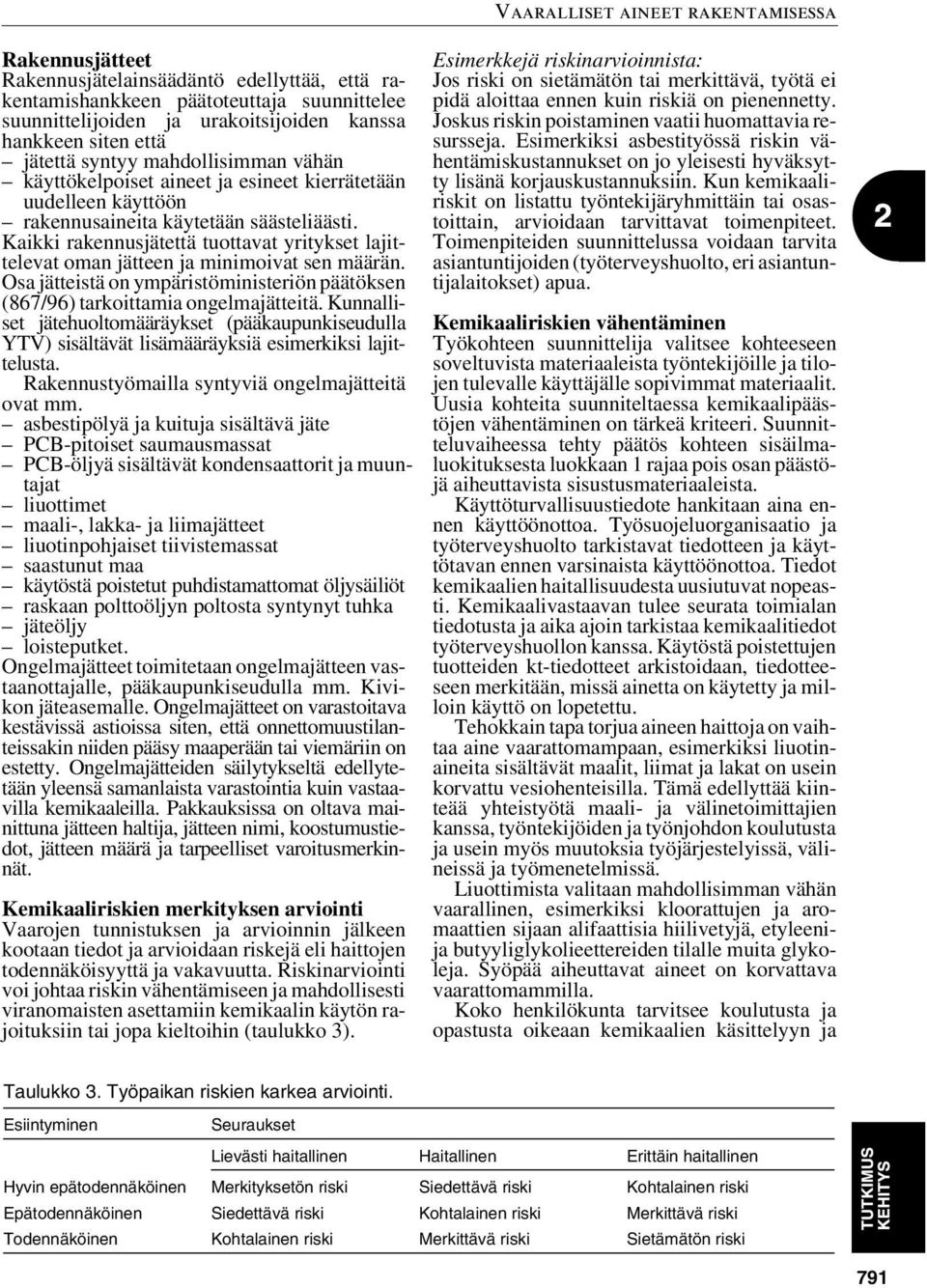 Kaikki rakennusjätettä tuottavat yritykset lajittelevat oman jätteen ja minimoivat sen määrän. Osa jätteistä on ympäristöministeriön päätöksen (867/96) tarkoittamia ongelmajätteitä.