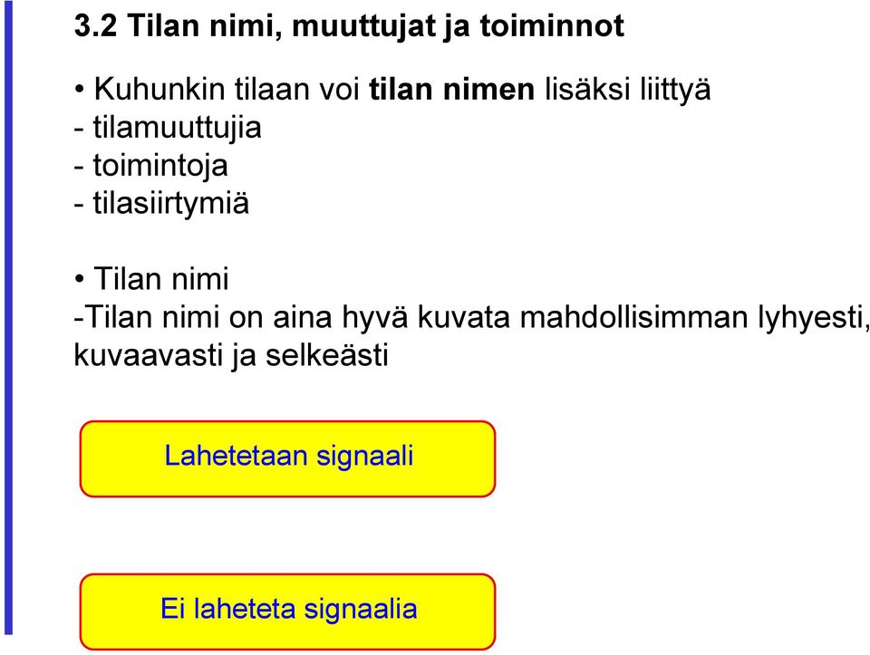 Tilan nimi -Tilan nimi on aina hyvä kuvata mahdollisimman