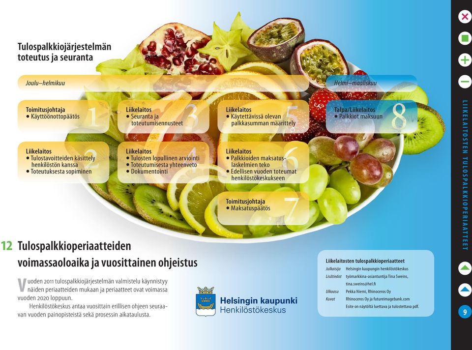 tulospalkkiojärjestelmän valmistelu käynnistyy näiden periaatteiden mukaan ja periaatteet ovat voimassa vuoden 2020 loppuun.