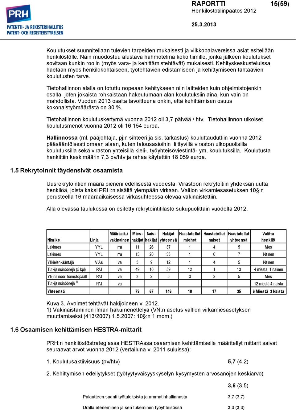 Kehityskeskusteluissa haetaan myös henkilökohtaiseen, työtehtävien edistämiseen ja kehittymiseen tähtäävien koulutusten tarve.