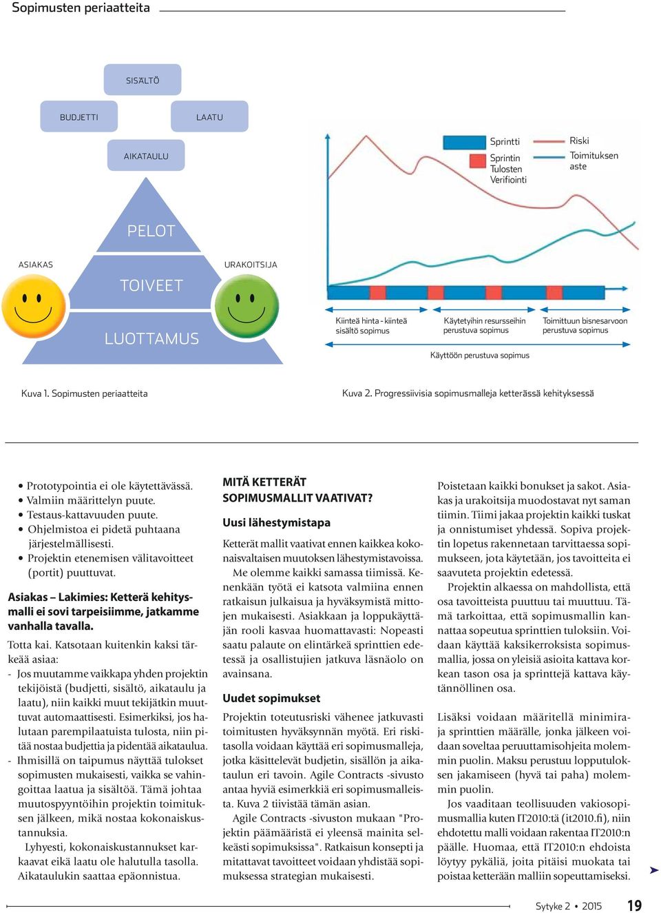 Progressiivisia sopimusmalleja ketterässä kehityksessä järjestelmällisesti. (portit) puuttuvat. Asiakas Lakimies: Ketterä kehitysmalli ei sovi tarpeisiimme, jatkamme vanhalla tavalla. Totta kai.