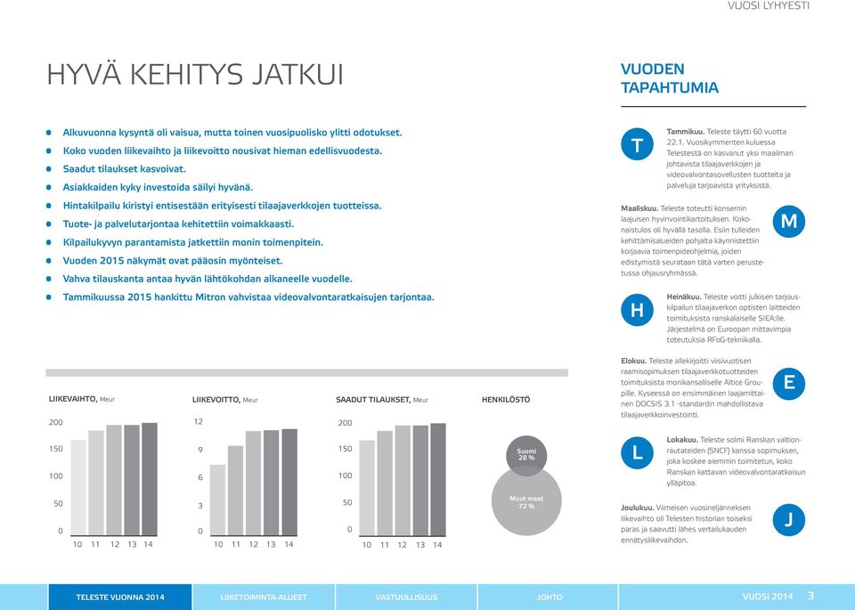 Kilpailukyvyn parantamista jatkettiin monin toimenpitein. Vuoden 2015 näkymät ovat pääosin myönteiset. Vahva tilauskanta antaa hyvän lähtökohdan alkaneelle vuodelle.