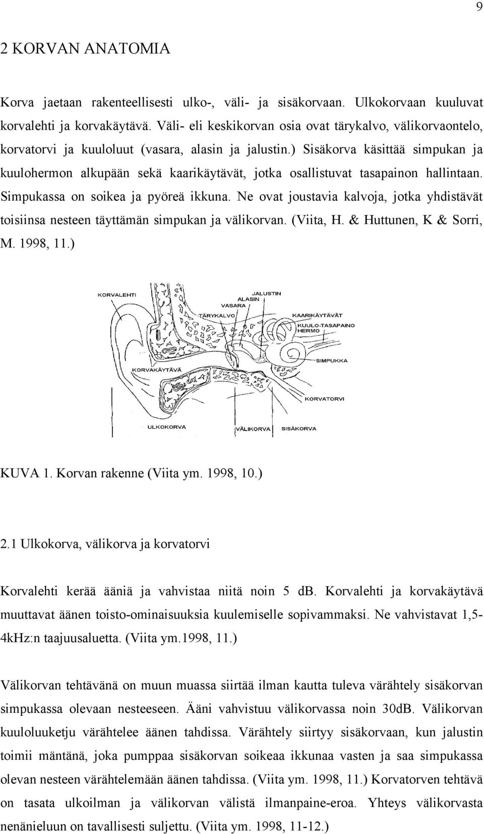 ) Sisäkorva käsittää simpukan ja kuulohermon alkupään sekä kaarikäytävät, jotka osallistuvat tasapainon hallintaan. Simpukassa on soikea ja pyöreä ikkuna.