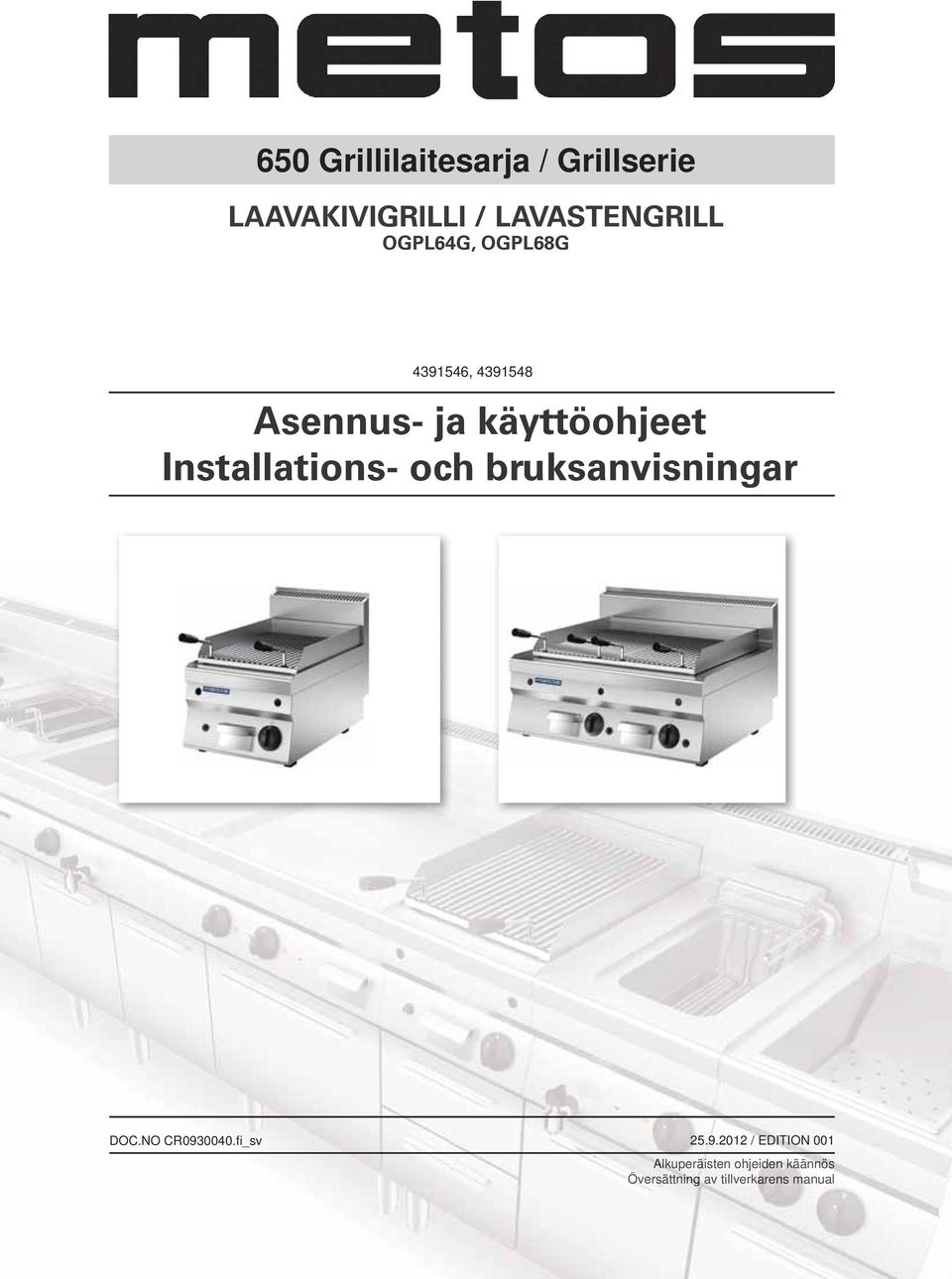 Installations- och bruksanvisningar DOC.NO CR093