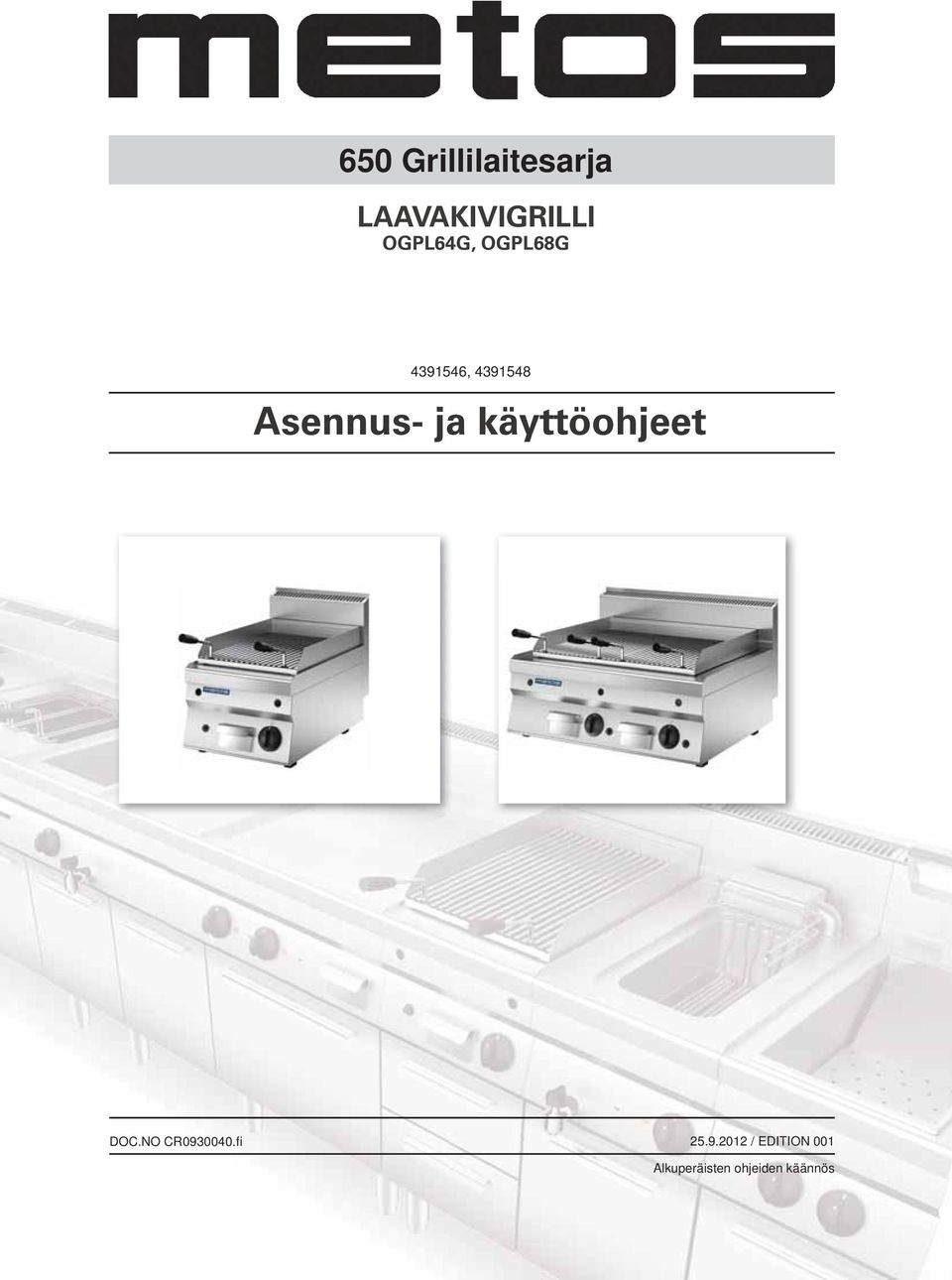 ja käyttöohjeet DOC.NO CR093