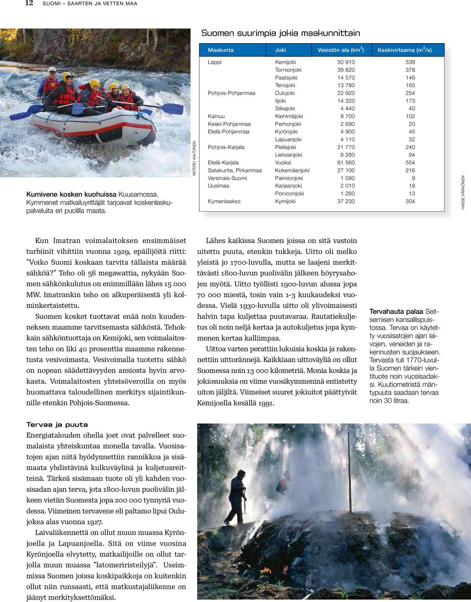 AntERo AALtonEn lappi kemijoki 50 910 538 tornionjoki 39 820 378 Paatsjoki 14 570 146 tenojoki 13 780 165 Pohjois-Pohjanmaa oulujoki 22 920 254 iijoki 14 320 173 Siikajoki 4 440 40 kainuu kiehimäjoki
