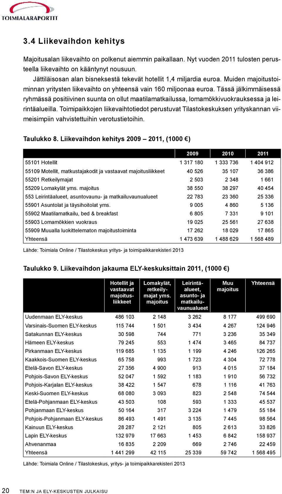 Tässä jälkimmäisessä ryhmässä positiivinen suunta on ollut maatilamatkailussa, lomamökkivuokrauksessa ja leirintäalueilla.