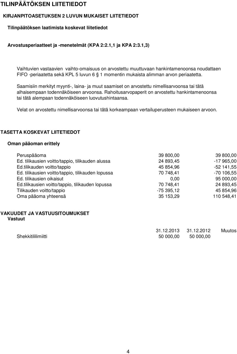 Saamisiin merkityt myynti-, laina- ja muut saamiset on arvostettu nimellisarvoonsa tai tätä alhaisempaan todennäköiseen arvoonsa.