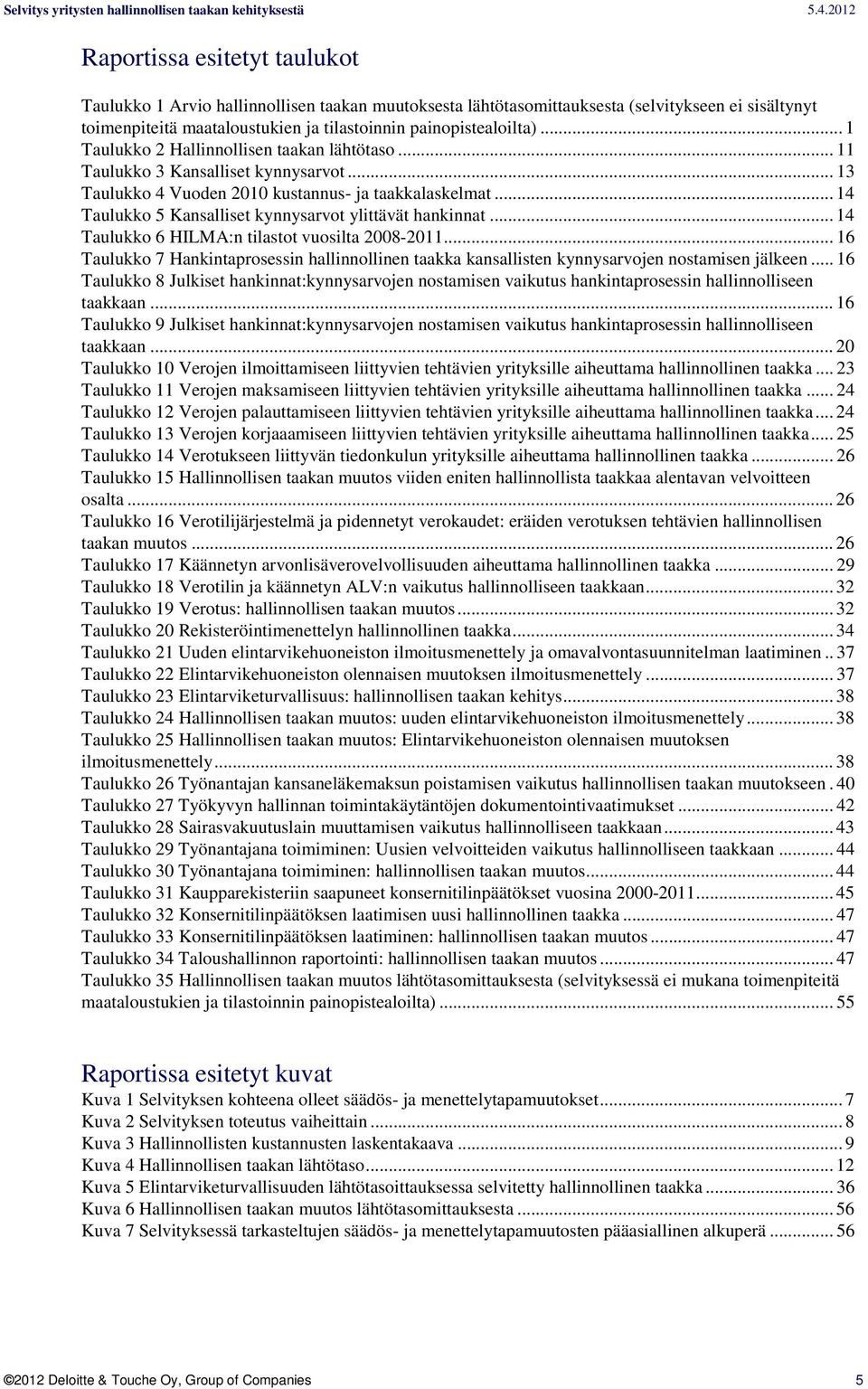 .. 14 Taulukko 5 Kansalliset kynnysarvot ylittävät hankinnat... 14 Taulukko 6 HILMA:n tilastot vuosilta 2008-2011.