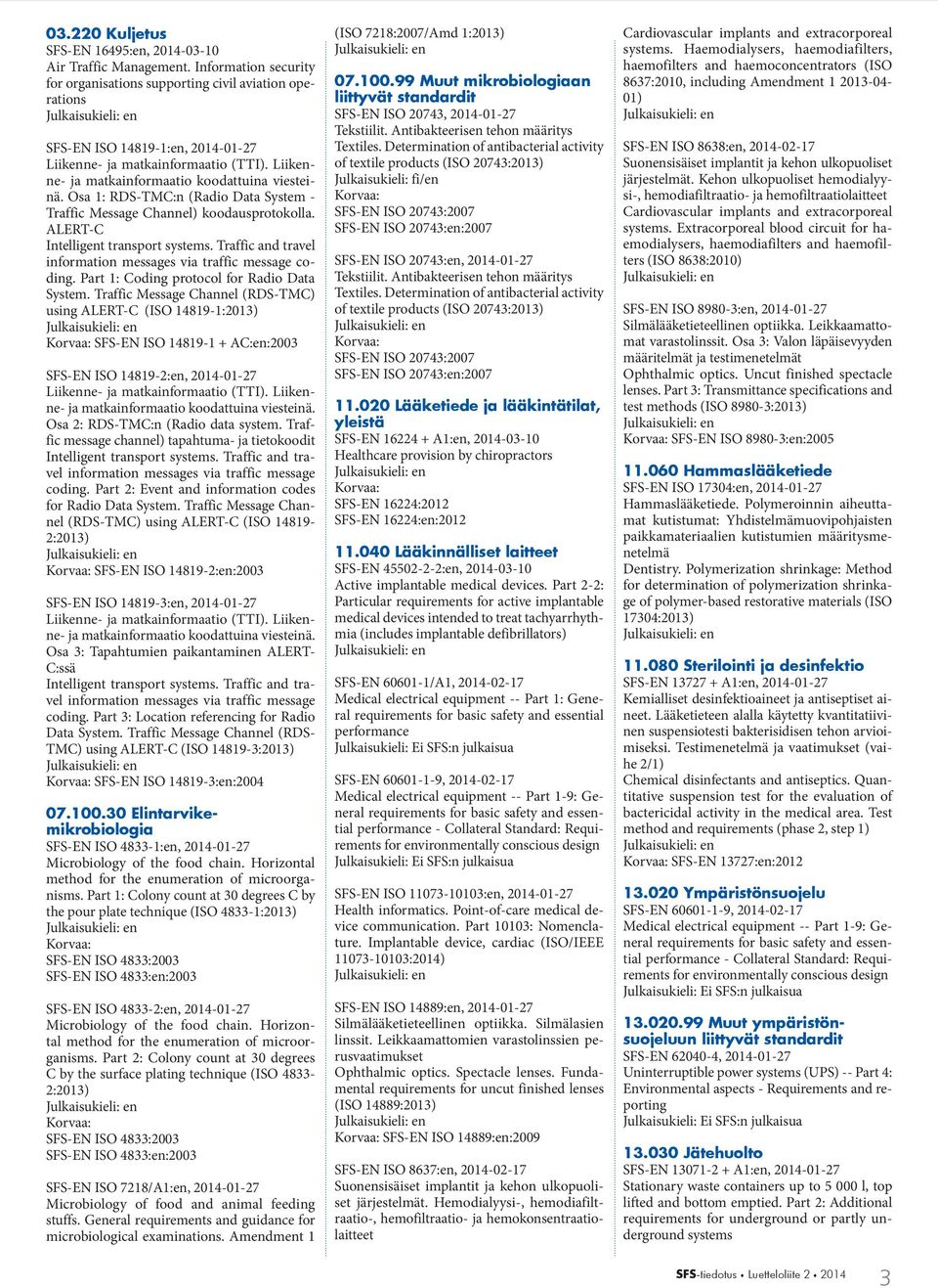 Osa 1: RDS-TMC:n (Radio Data System - Traffic Message Channel) koodausprotokolla. ALERT-C Intelligent transport systems. Traffic and travel information messages via traffic message coding.