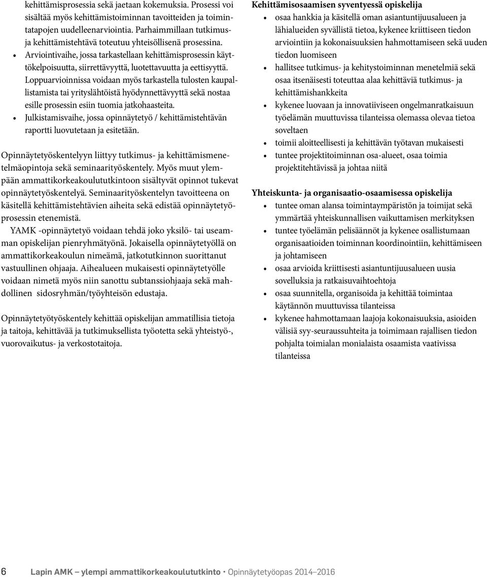 Arviointivaihe, jossa tarkastellaan kehittämisprosessin käyttökelpoisuutta, siirrettävyyttä, luotettavuutta ja eettisyyttä.