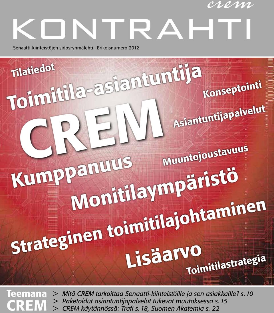 Muuntojoustavuus Toimitilastrategia Teemana CREM > Mitä CREM tarkoittaa Senaatti-kiinteistöille ja sen