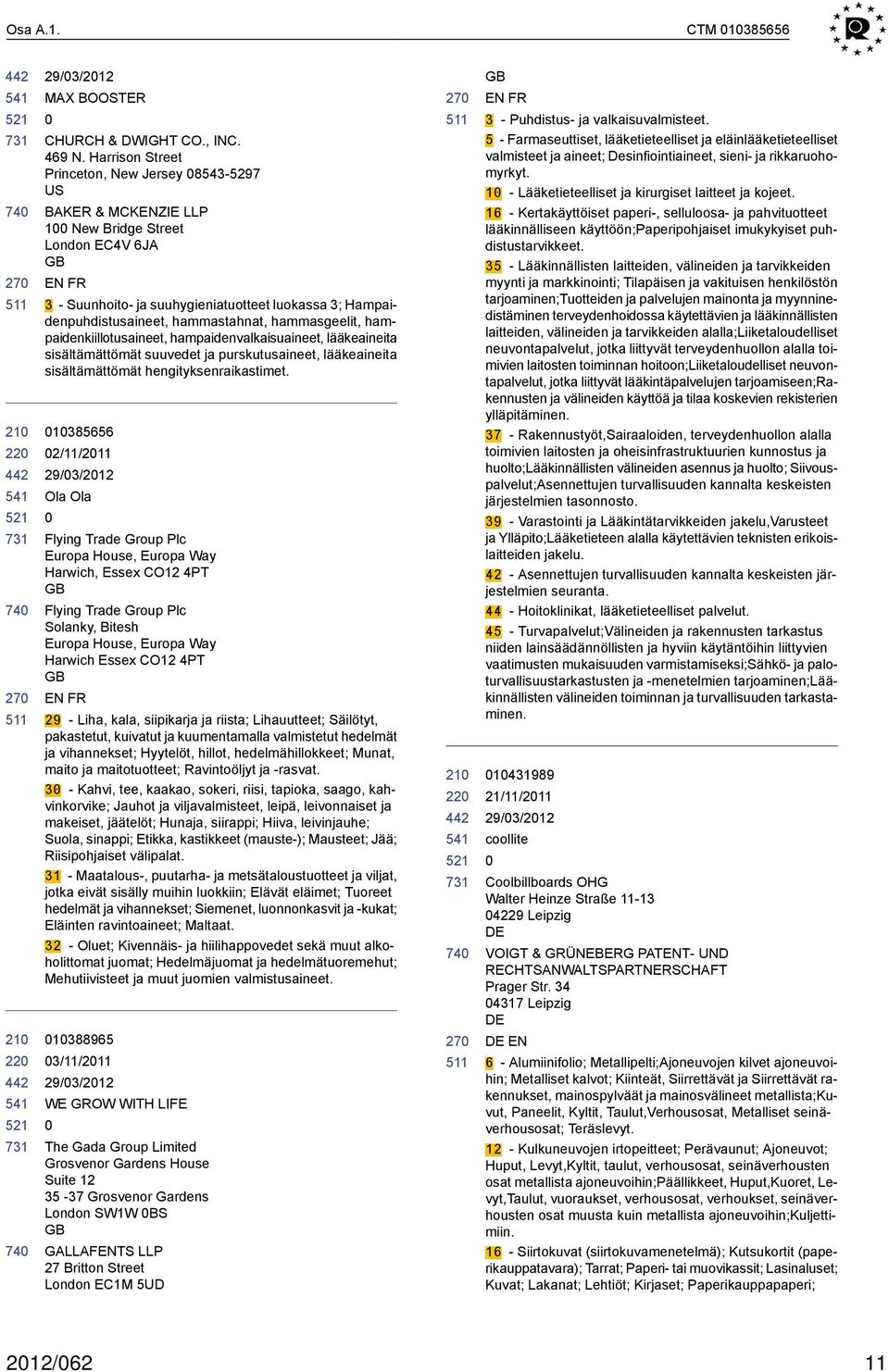 hammastahnat, hammasgeelit, hampaidenkiillotusaineet, hampaidenvalkaisuaineet, lääkeaineita sisältämättömät suuvedet ja purskutusaineet, lääkeaineita sisältämättömät hengityksenraikastimet.