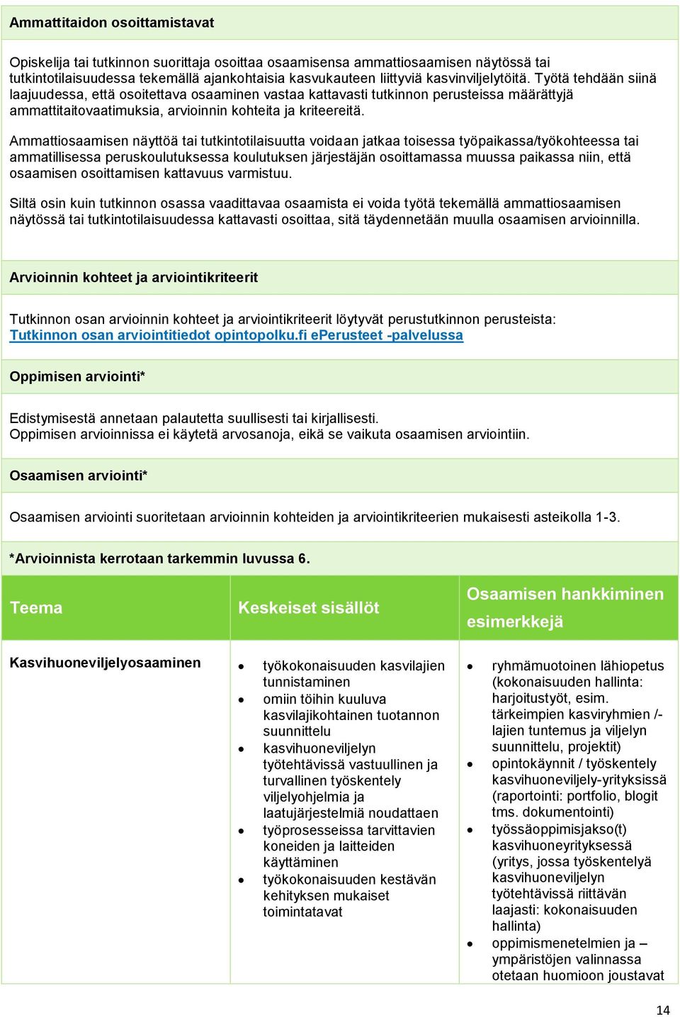 Ammattiosaamisen näyttöä tai tutkintotilaisuutta voidaan jatkaa toisessa työpaikassa/työkohteessa tai ammatillisessa peruskoulutuksessa koulutuksen järjestäjän osoittamassa muussa paikassa niin, että