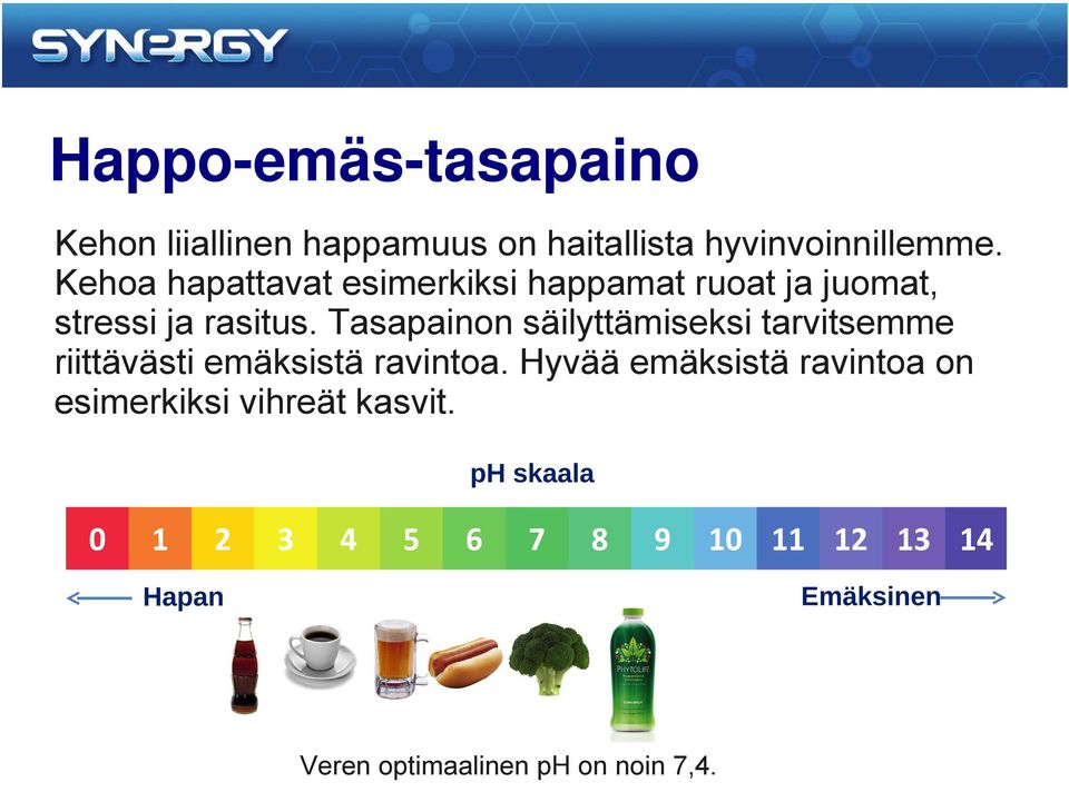 Kehoa hapattavat esimerkiksi happamat ruoat ja juomat, stressi ja rasitus.