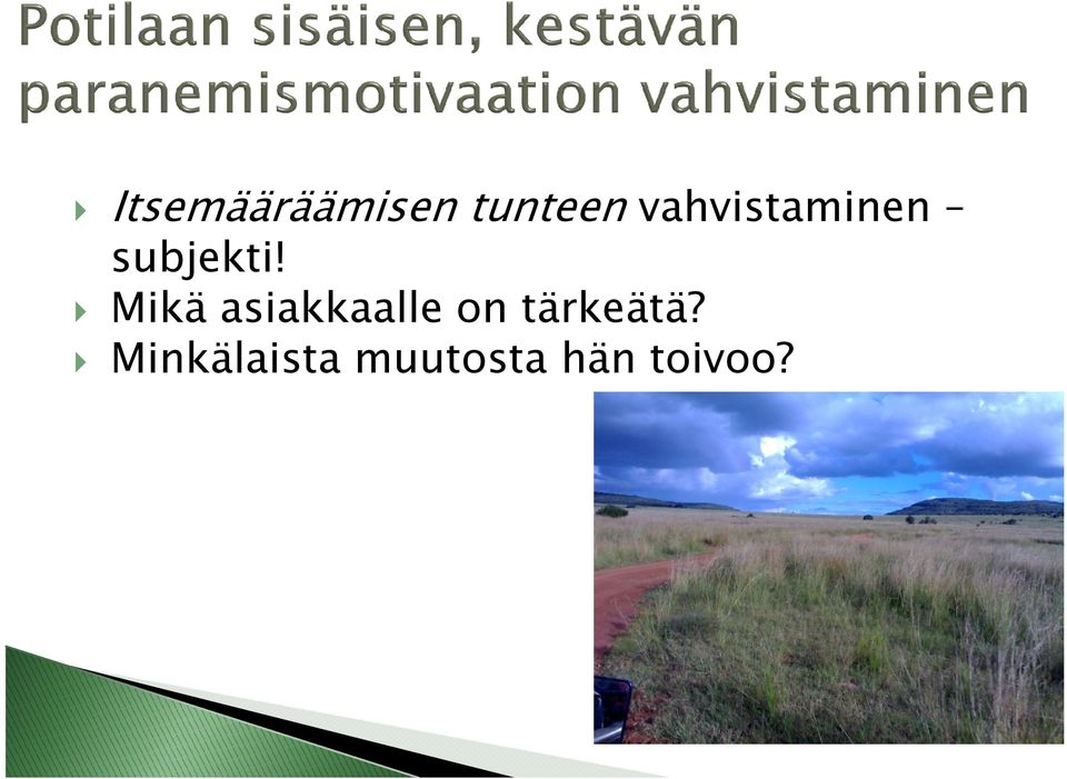 Mikä asiakkaalle on