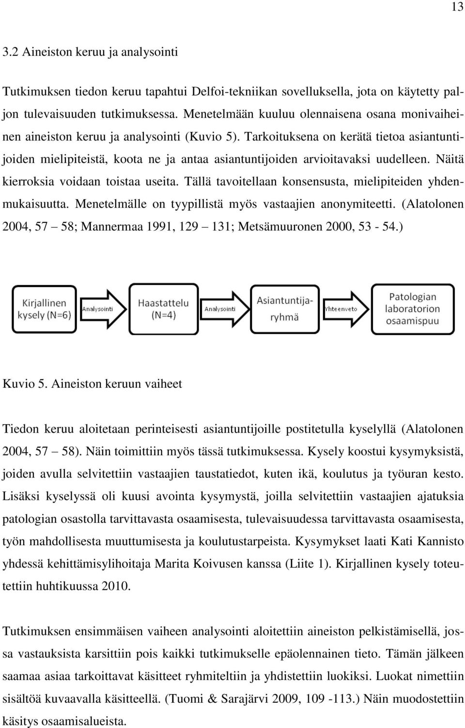 Tarkoituksena on kerätä tietoa asiantuntijoiden mielipiteistä, koota ne ja antaa asiantuntijoiden arvioitavaksi uudelleen. Näitä kierroksia voidaan toistaa useita.