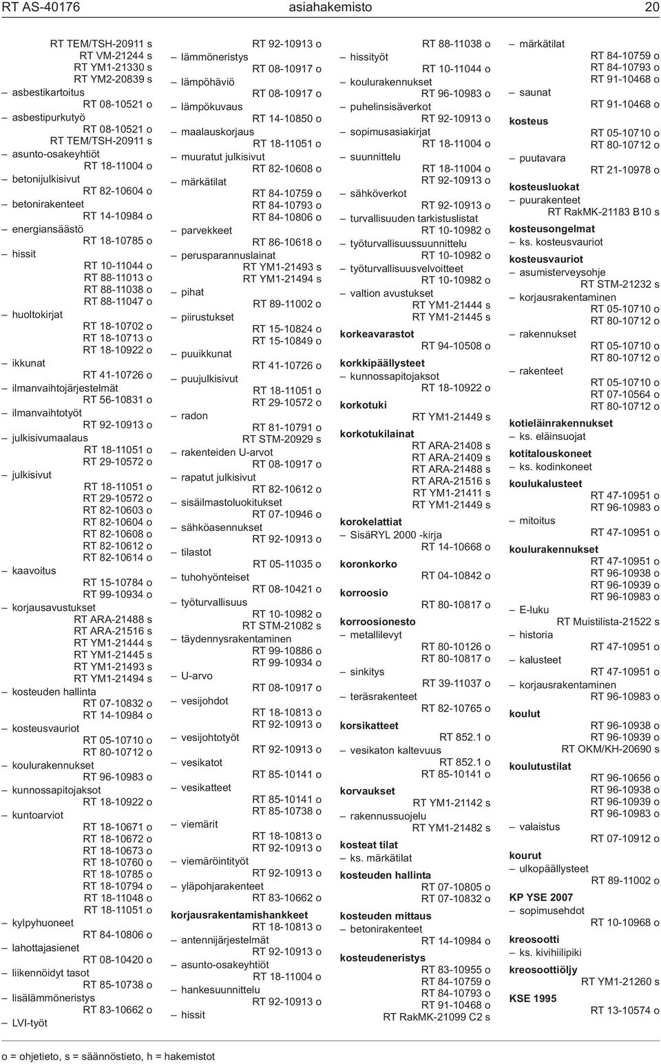 18-10713 o ikkunat RT 41-10726 o ilmanvaihtojärjestelmät RT 56-10831 o ilmanvaihtotyöt RT 92-10913 o julkisivumaalaus RT 18-11051 o RT 29-10572 o julkisivut RT 18-11051 o RT 29-10572 o RT 82-10603 o