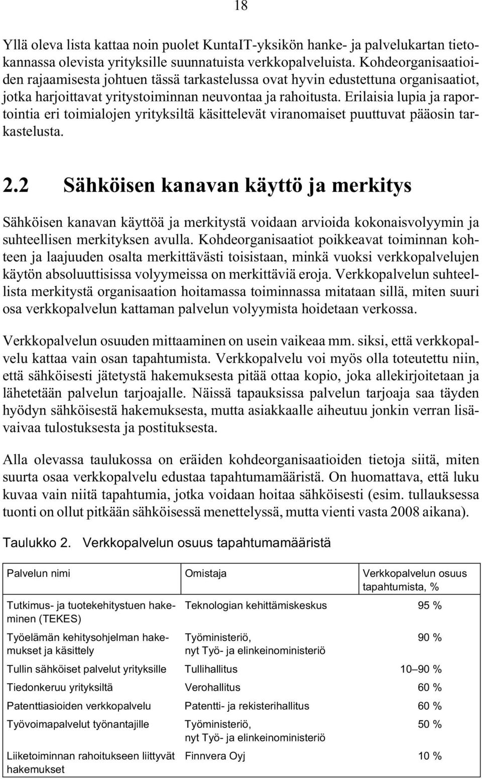 Erilaisia lupia ja raportointia eri toimialojen yrityksiltä käsittelevät viranomaiset puuttuvat pääosin tarkastelusta. 2.