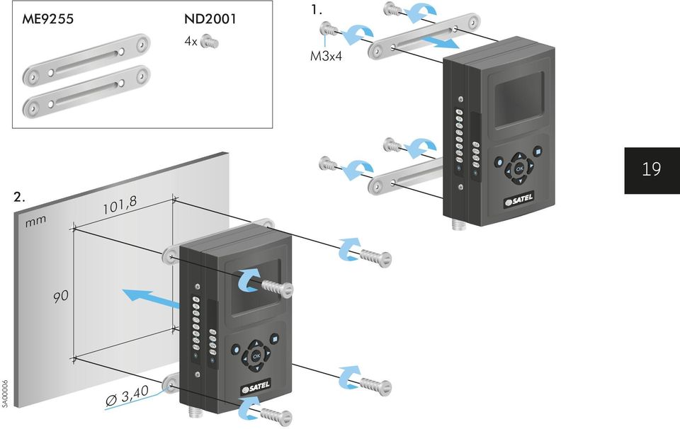 ND2001 4x M3x4 OK RX TX RTS CTS TD USB