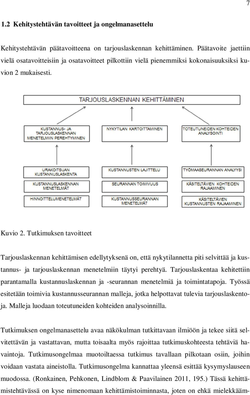 Tutkimuksen tavoitteet Tarjouslaskennan kehittämisen edellytyksenä on, että nykytilannetta piti selvittää ja kustannus- ja tarjouslaskennan menetelmiin täytyi perehtyä.