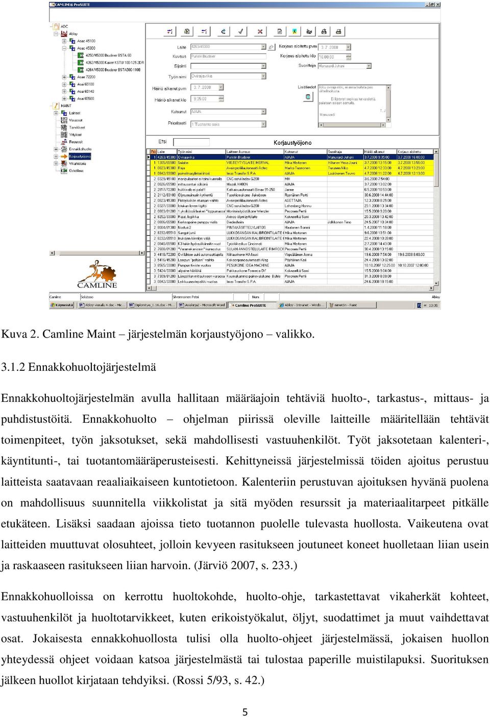 Ennakkohuolto ohjelman piirissä oleville laitteille määritellään tehtävät toimenpiteet, työn jaksotukset, sekä mahdollisesti vastuuhenkilöt.