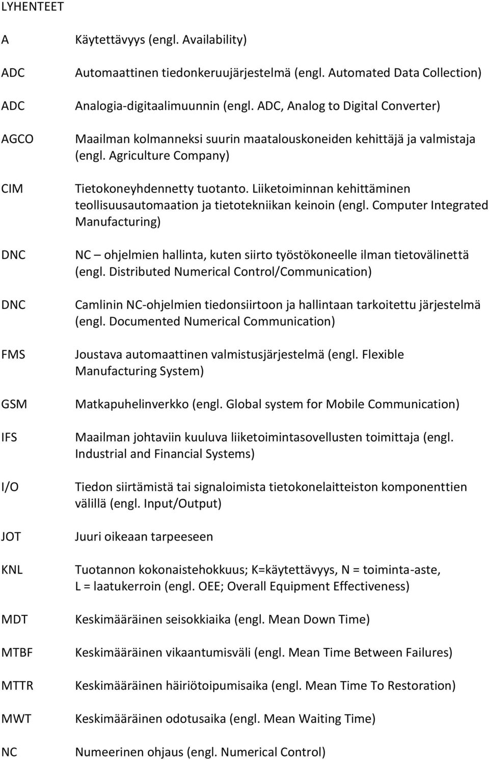 Agriculture Company) Tietokoneyhdennetty tuotanto. Liiketoiminnan kehittäminen teollisuusautomaation ja tietotekniikan keinoin (engl.