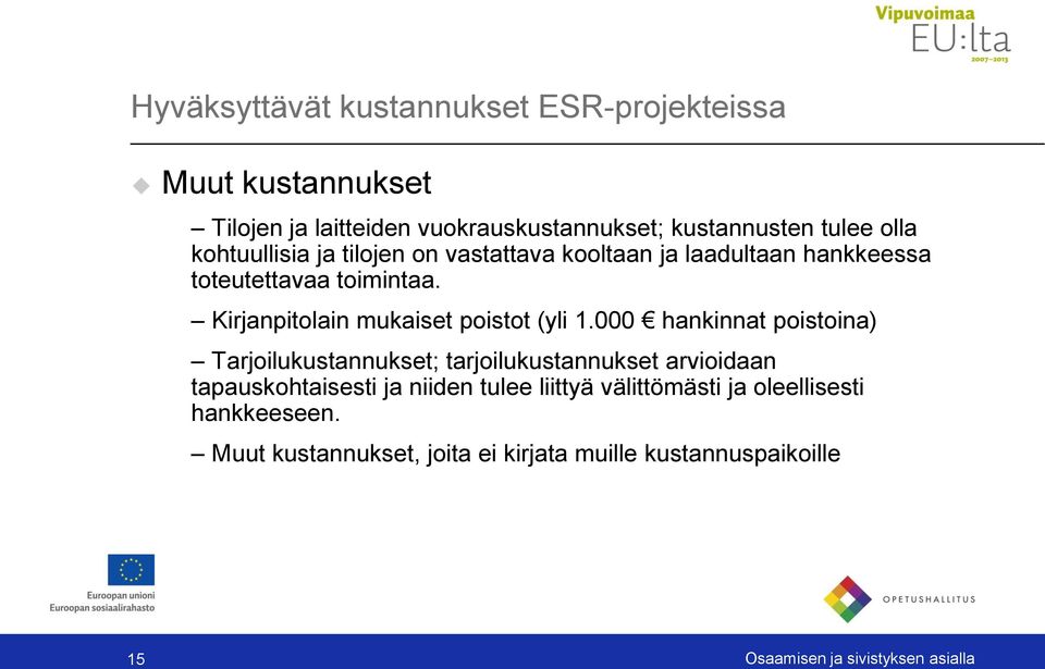 Kirjanpitolain mukaiset poistot (yli 1.