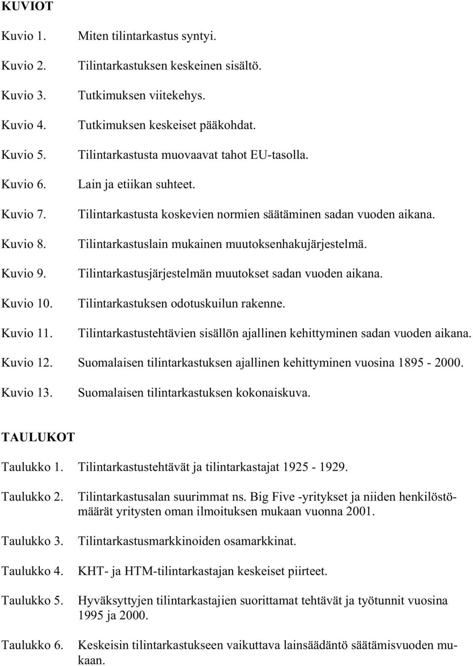 Tilintarkastuslain mukainen muutoksenhakujärjestelmä. Tilintarkastusjärjestelmän muutokset sadan vuoden aikana. Tilintarkastuksen odotuskuilun rakenne.