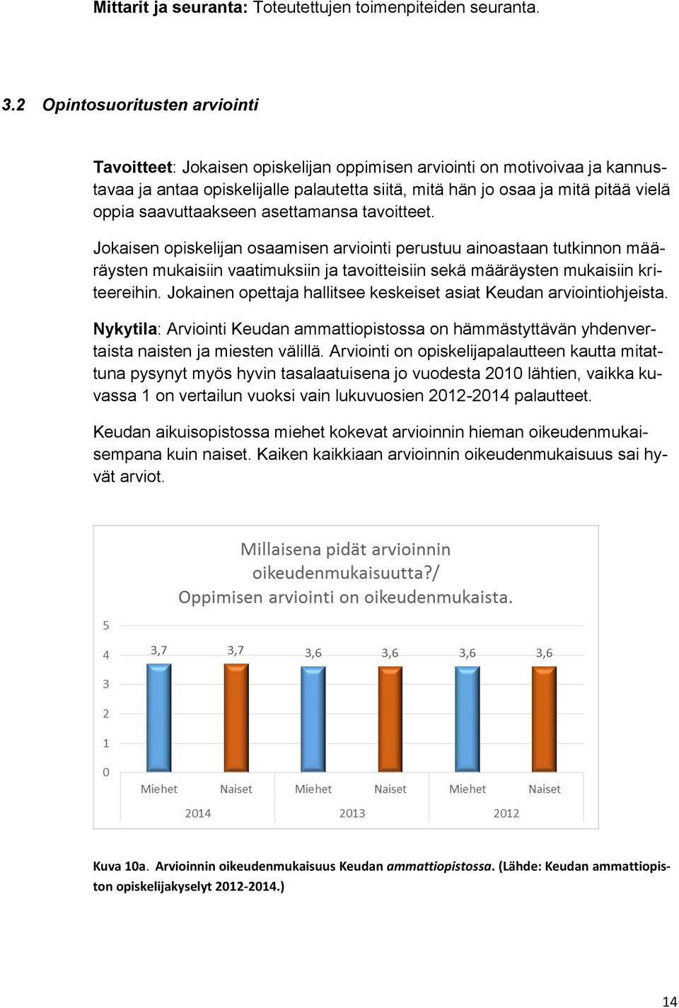 saavuttaakseen asettamansa tavoitteet. Jokaisen opiskelijan osaamisen arviointi perustuu ainoastaan tutkinnon määräysten mukaisiin vaatimuksiin ja tavoitteisiin sekä määräysten mukaisiin kriteereihin.
