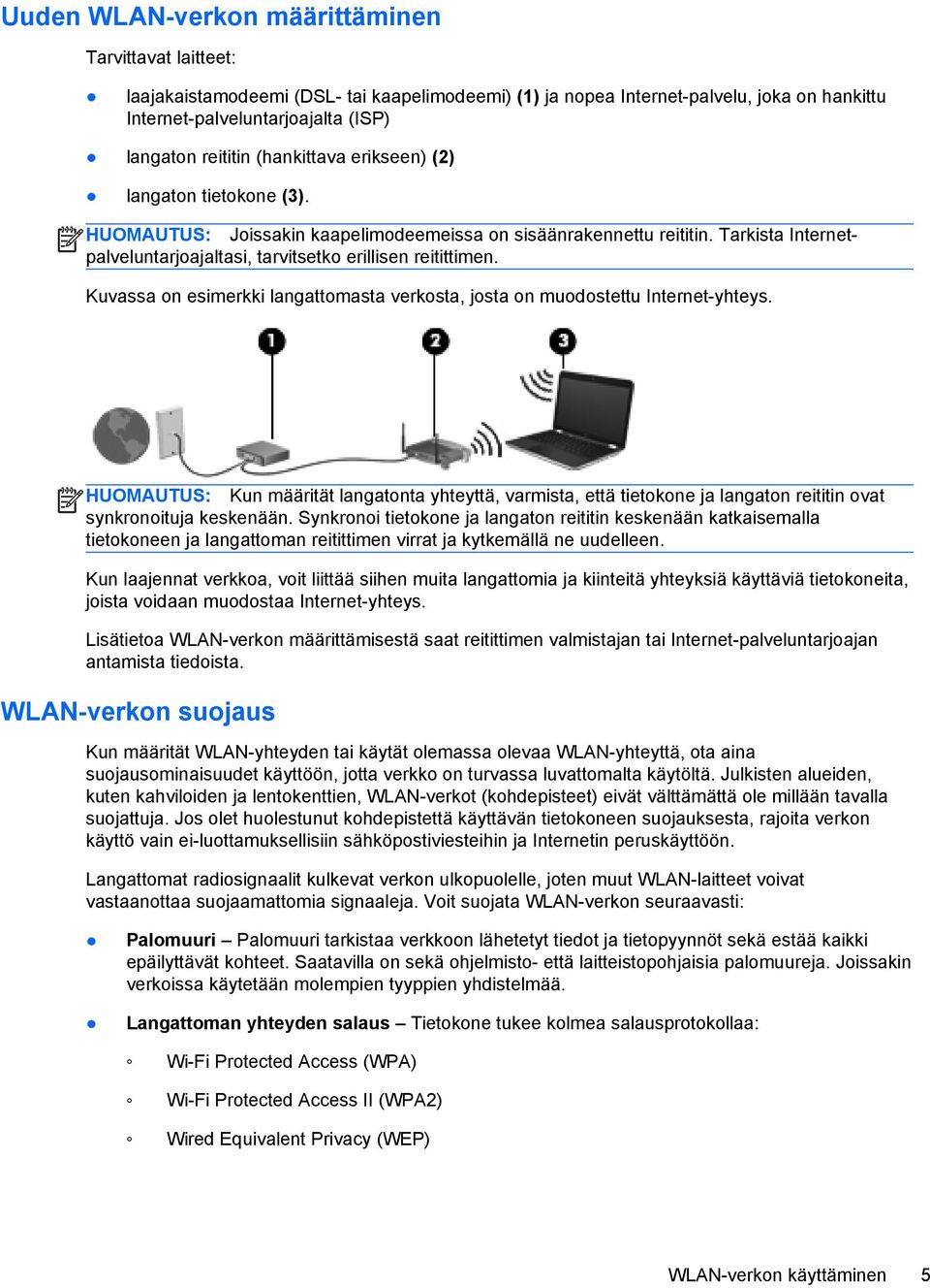 Kuvassa on esimerkki langattomasta verkosta, josta on muodostettu Internet-yhteys.