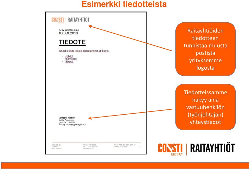 yrityksemme logosta Tiedotteissamme