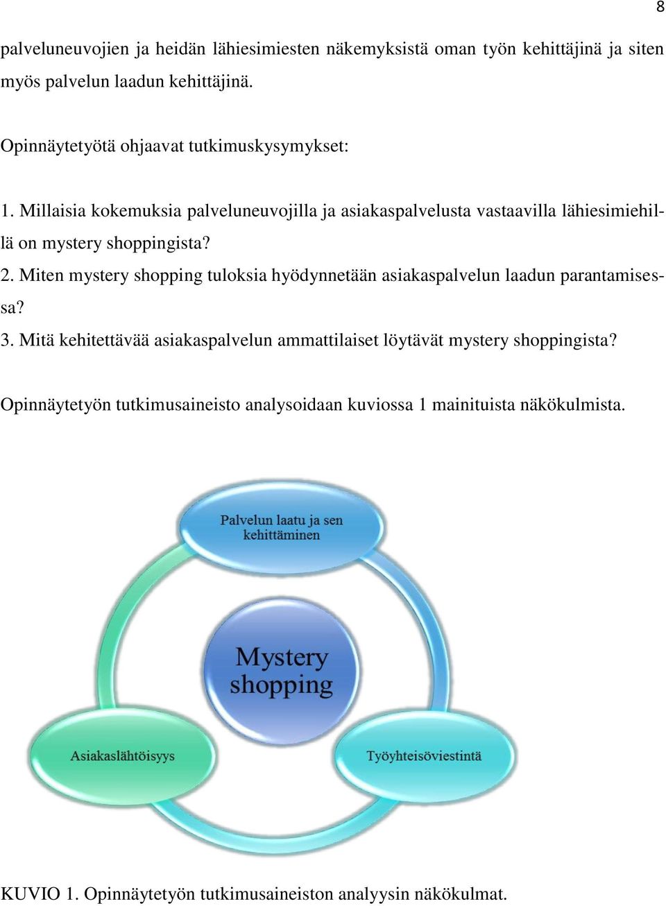 Millaisia kokemuksia palveluneuvojilla ja asiakaspalvelusta vastaavilla lähiesimiehillä on mystery shoppingista? 2.