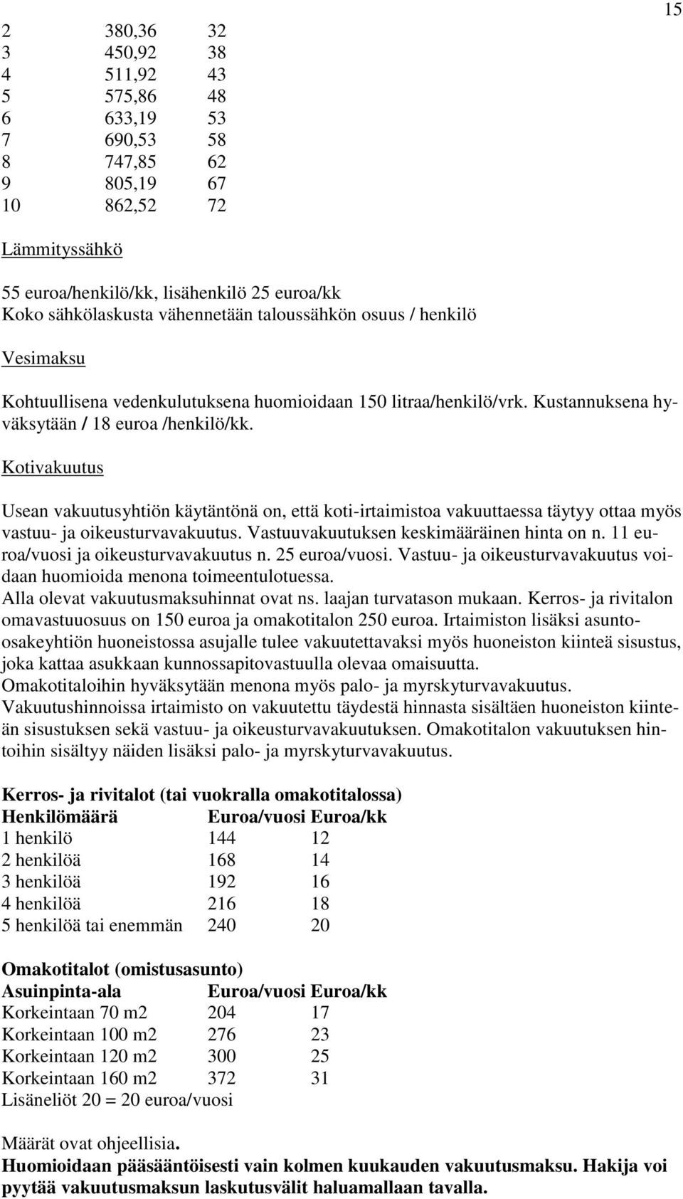 Kotivakuutus Usean vakuutusyhtiön käytäntönä on, että koti-irtaimistoa vakuuttaessa täytyy ottaa myös vastuu- ja oikeusturvavakuutus. Vastuuvakuutuksen keskimääräinen hinta on n.