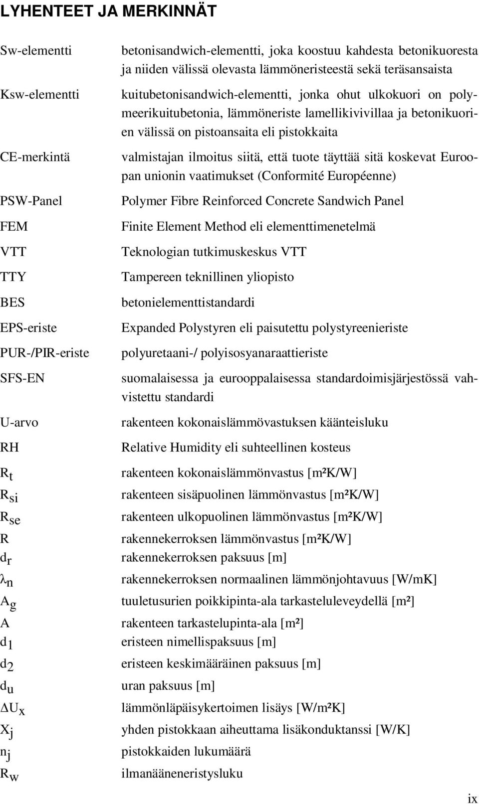 pistoansaita eli pistokkaita valmistajan ilmoitus siitä, että tuote täyttää sitä koskevat Euroopan unionin vaatimukset (Conformité Européenne) Polymer Fibre Reinforced Concrete Sandwich Panel Finite