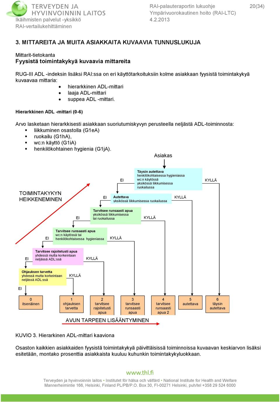 toimintakykyä kuvaavaa mittaria: hierarkkinen -mittari laaja -mittari suppea -mittari.